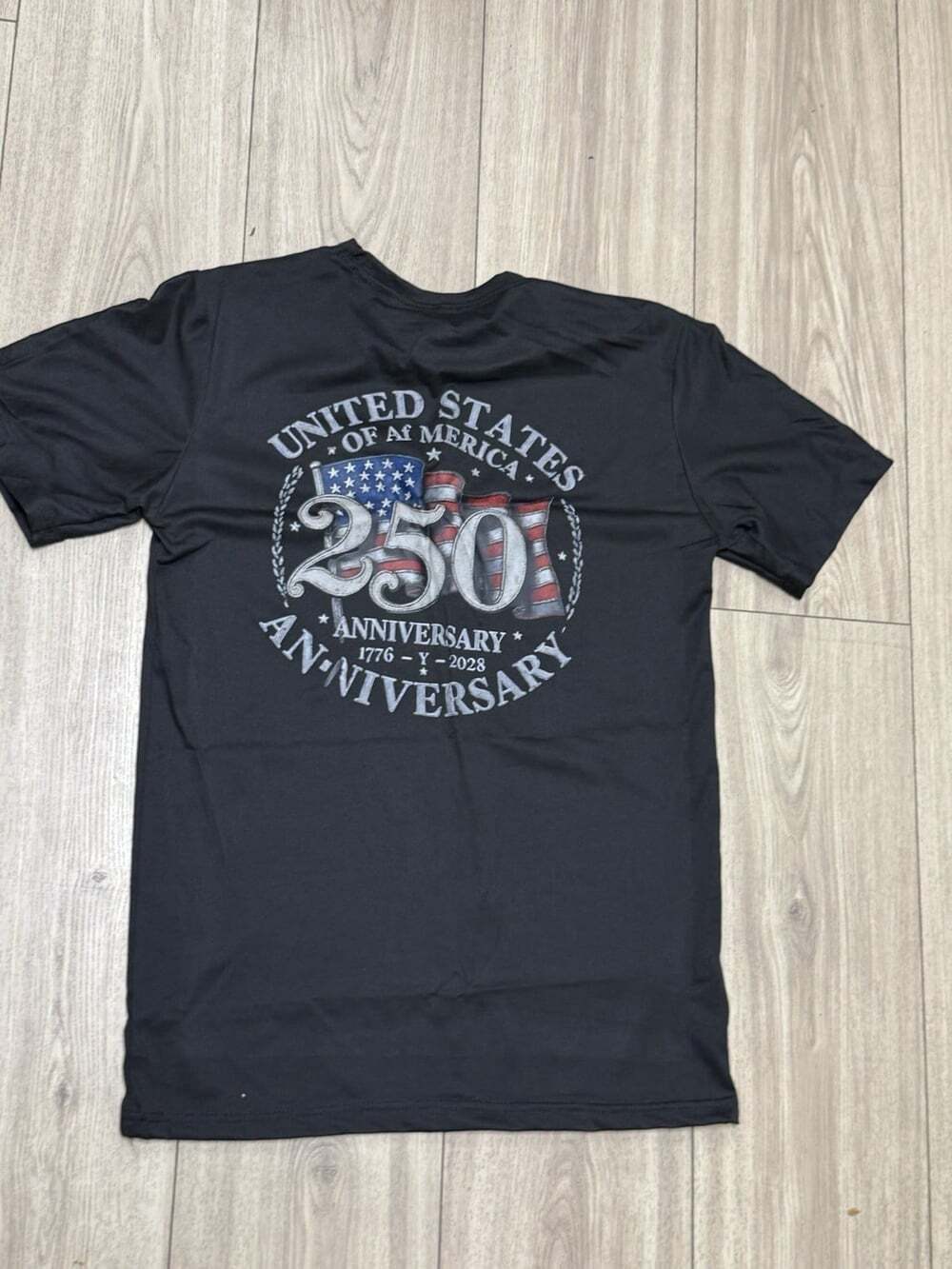 USA 250th Anniversary T-Shirt Small Black New